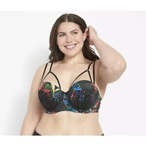 NWT Cacique Plus Bra Harness Detail Lace Size 44B Tropical Boost